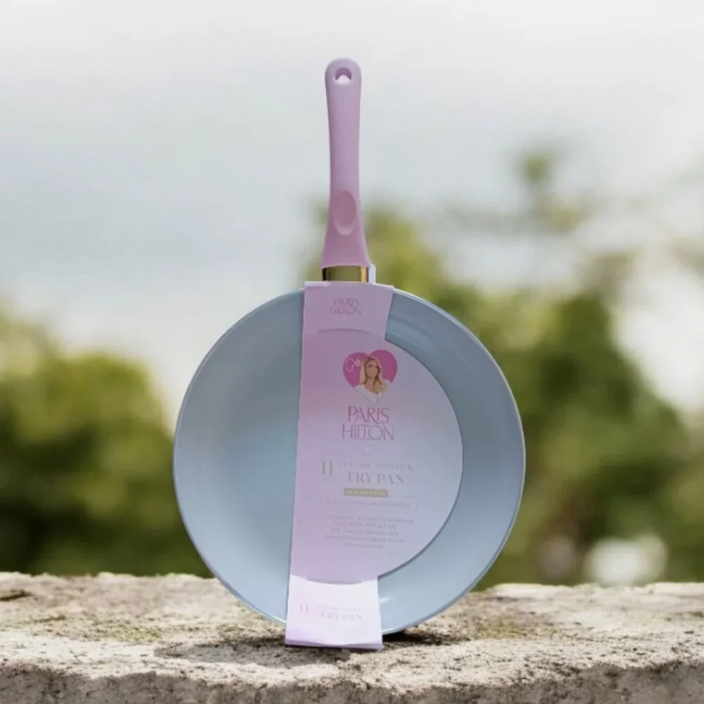 Paris Hilton 11” FRY PAN Ceramic Nonstick Pink, That's Hot Dishwasher Safe New